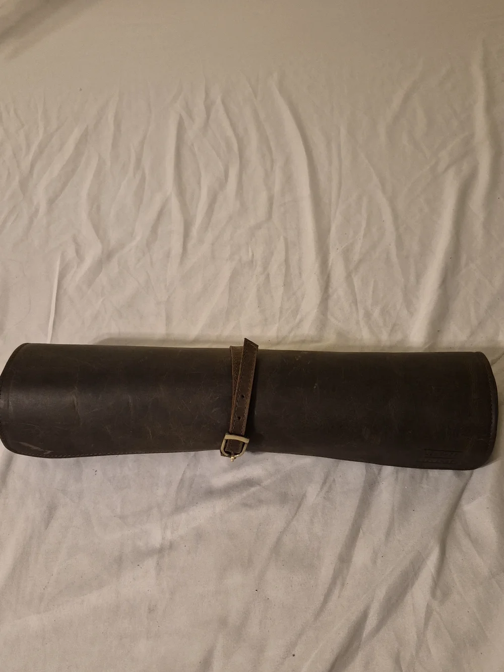 Dark Brown Leather Roll-Up Tool/Knife Bag